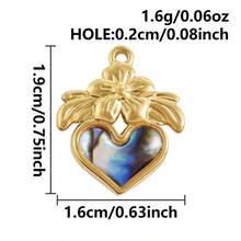 2pcs Heart-Shaped Pendant, Natural Abalone Shell, Glossy 304 Stainless Steel, Jewelry Making Supplies, Charm For Necklace, Earrings, DIY, Waterproof, Fade-Resistant, Fashionable Beach/Ocean Decor - Heart - View 19