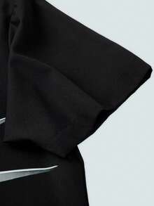 Modcrash Men's Summer Short Sleeve Polo Shirt, Goddess Print Fashion Casual Shirt Spring To Summer - Black - View 4