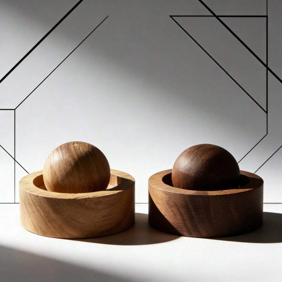 Elegant Walnut Wood Aroma Diffuser - Wooden Fragrance Diffuser - Wooden Essential Oil Diffuser - Suitable For Home And Car Aromatherapy Diffusion - Elegant Wooden Aroma Diffuser - Perfect Gift Choice - 2pcs - View 1