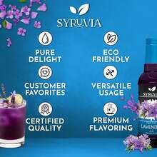 Syruvia Sugar-Free Lavender Syrup - 25.4 Fl Oz. Premium Coffee Flavoring Syrup. 0 Calories, Kosher, And Gluten-Free. Perfect For Drinks, Sodas, Shakes, Desserts, And More. - 25.4 Fl Oz - View 5