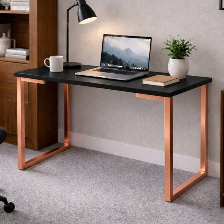 Buffet Table Counter Industrial Sideboard Copper Feet 90X45X76 - 黑色 - 查看 1
