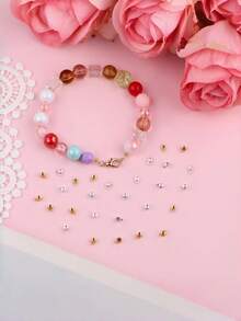 10pcs/20pcs/50pcs Handmade Bracelet, Necklace, Earring, Keychain, Anklet Metal Clasp Beads, Gold And Silver Spacer Beads, Metal Beads, Beading Accessories - Cylindrical - View 11