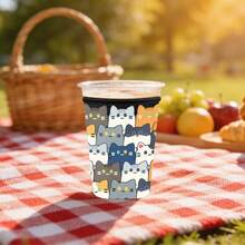 3pcs Reusable Iced Coffee & Soda Cup Sleeves, Insulated Non-Slip Nylon Material Suitable For Hot & Cold Beverages - Multicolor - View 7