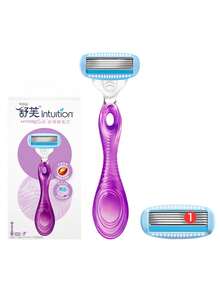 Schick 1pc Women's Comfortable & Silky Bikini Razor, 1 Handle + 1 Blade, Infused With Shea Butter, Gentle & Moisturizing For Sensitive Skin, Lightweight & Portable - Violet Purple - View 7