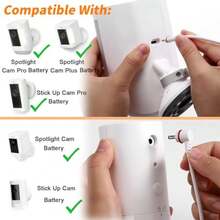 Cargador de panel solar de 10W/5V con dos conectores DC3.5x1.35 y USB-Ccable de carga de 9.8pies IP65 compatible con Ring Spotlight Cam Plus/Pro Stick Up Cam Battery 2nd/3rd Generation - Potencia de 6W - Ver 4