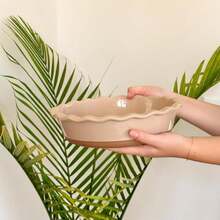 MORA Ceramic Pie Pan For Baking - 9 Inch - Deep And Fluted Pie Dish For Old Fashion Apple Pie, Quiche, Pot Pies, Tart, Etc - Modern Farmhouse Style Porcelain Ceramic Pie Plate - Chai - Màu A - Xem 6