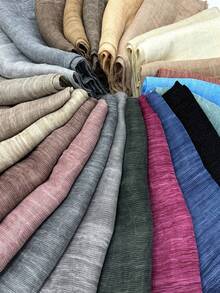 1PC Solid Color Breathable Scarf With Fringed Edges, Fashionable Headwrap Casual Long Scarf - Multicolor - View 2