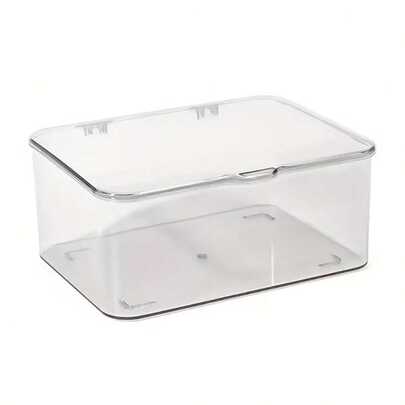 Large Capacity Transparent Storage Box With Flip Cover - Dust-Proof And Stackable Desktop Box, Secure Sealed Cover - Multifunctional Acrylic Storage Box For Masks, Hair Accessories, Small Items, Stationery | Heavy-Duty Transparent Organizer Suitable For Jewelry, Cosmetics And Stationery | Multipurpose Transparent Container