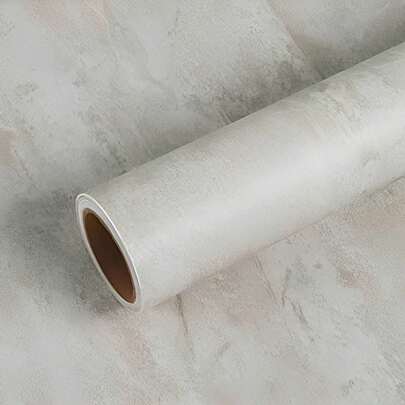 1 rulle grå självhäftande tapet i konstbetong, avtagbar självhäftande vinylcementtapet, industriell stil, lämplig för sovrum, badrum, köksbänkskiva, garage, källare, gym, väggdekor, vattentät tapet