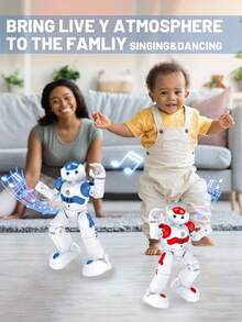 1pc Wireless Remote Control & Gesture Sensing Programmable Robot Toy, Rechargeable RC Robot With Auto Demo, Lighting, Dancing, Music & Gesture Sensing, Cool Birthday/Christmas/Valentine's Gift For Children 3+ Years Old - Multicolor - View 11