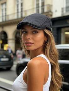 8-Color Reversible Newsboy Cap, Beret Hat,Summer,Beach,Holiday - A - View 1