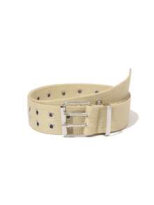 1 pieza Cinturón de lona con ojetes de estilo punk unisex, accesorio de moda callejera personalizado, estilo de carga utilitario, opciones de varios colores - Albaricoque - Ver 1