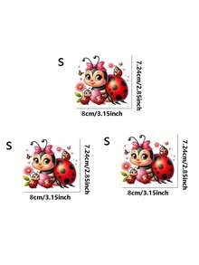1pc/2pcs/3pcs Cute Ladybug Pattern Heat Transfer Stickers, Suitable For DIY T-Shirts, Jeans, Pillows, Backpacks, Hats And Sofa Covers, Waterproof, Fade-Resistant, Durable Plastic Stickers, Fun Patterns, Fabric Decoration, Clothing Embellishment, Crafts Hobby - L - View 4