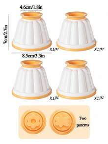 4pcs Pudding Mold With Lid, Baking Kitchen Tools For Making Pudding, Desserts And Jelly - White - View 2