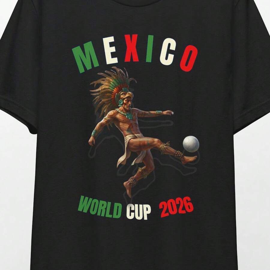 Mexico Aztecs Football Player Tee _ World Cup 2026 Soccer Jersey - màu đen - Xem 1