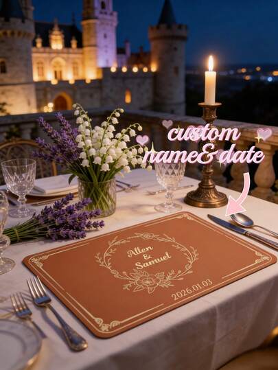 1Pc Customizable Placemat,Personalize With Your Name&Date, Cute & Stylish Design, Perfect For Dining, Kitchen, Cafe, Restaurant Use, Great Housewarming Gift, Ideal For Wedding,Birthdays, Holidays & More