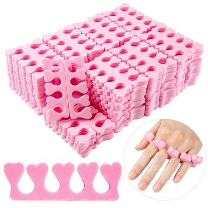 100 miếng xốp mềm hình trái tim màu hồng nhạt dùng để tách ngón chân - Miếng xốp mềm mại thoải mái để tách ngón tay, thích hợp cho làm móng tay, móng chân và nghệ thuật vẽ móng, phụ kiện sơn móng không mùi 10/50/100 miếng