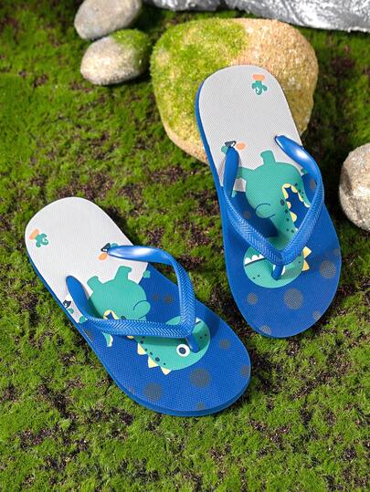Kids' Cartoon Flip Flops, Lightweight & Comfortable For Beach, Pool, Home, Outdoor Walking