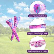 FINGER TEN Tees de golf cortos de madera pintados de colores, paquete de 30 unidades, tees cortos y estilizados de alta visibilidad para hoyos par 3, accesorio de golf duradero para todos los niveles - Morado - Ver 3