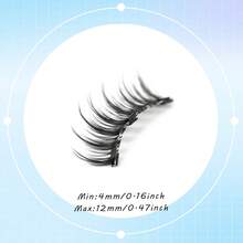 2对装磁性假睫毛套装，仿真睫毛，磁性背胶，无需胶水，卡通造型，轻盈可重复使用，配有佩戴工具，使用方便。 - 黑色 - 查看 6