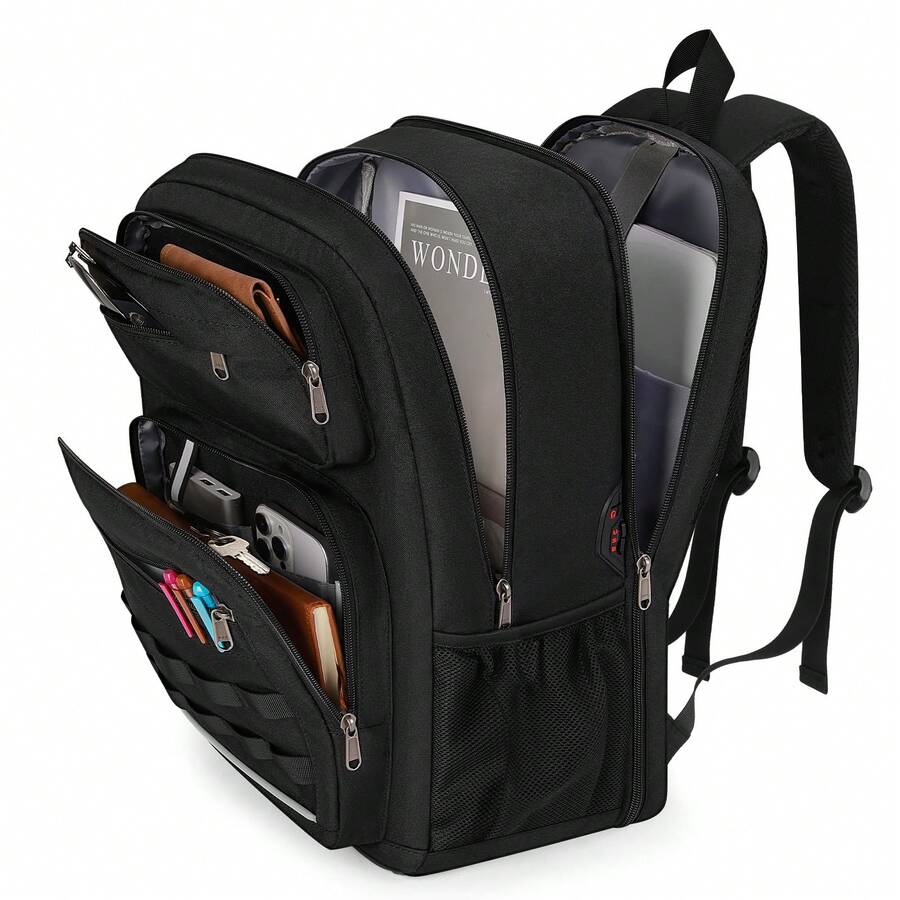 NEWHEY 15.6 Inch Laptop Backpack With USB Port For Men, Suitable For Travel, Work And School, Black - Multicolor - View 1