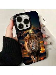 UE (DE et ES) Coques de téléphone avec motif coucher de soleil et lion majestueux, protection complète, anti-chute renforcé, étui TPU souple avec grands trous antichoc, étui premium élégant convenant aux séries 16/16Plus/16Pro/16ProMax/15Plus/15Pro/15/14Plus/14ProMax/14Pro/14/13Pro/13/12Pro/12ProMax/12/11ProMax/11/X/XsMax/XR. Cadeau parfait pour les anniversaires des hommes ou de la famille. - Noir - Voir 6