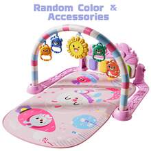 健身拱门玩具，音乐踏步钢琴爬行垫，这款趣味十足且寓教于乐的健身拱门玩具定能吸引您的宝宝，是圣诞节、生日、万圣节或复活节的绝佳礼物。配件颜色随机。 - 彩色 - 查看 14