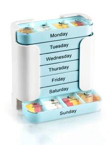 7天大容量便携式药盒 - 每周用药计划表、每日药盒、旅行药盒、药品收纳盒、药架、药品储存盒、旅行药包、药品储存袋、旅行药品收纳盒、户外急救包 - 彩色 - 查看 14