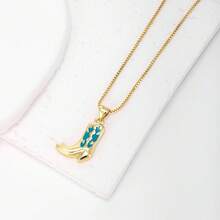 1pc 18K Gold Plated Copper Shoe Shaped Pendant Necklace, Luxury Minimalist Jewelry Gift For Women - Pendant Necklace - View 12