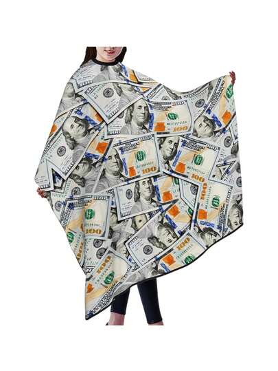 Vintage Hair Cutting Hairdressing Cape, Fashion Printed Pattern Salon Apron, Adjustable Collar Salon Quality Hair Cutting Gown