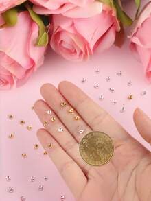 10pcs/20pcs/50pcs Handmade Bracelet, Necklace, Earring, Keychain, Anklet Metal Clasp Beads, Gold And Silver Spacer Beads, Metal Beads, Beading Accessories - Cylindrical - View 7