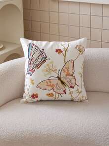 LCUHPCL Vỏ gối trang trí thêu hình bướm và hoa 3D, thích hợp cho phòng khách, phòng ngủ, ghế sofa, tiệc tùng và nhiều không gian khác, mùa xuân/hè. - Nhiều màu - Xem 14