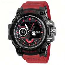 Large Screen Electronic Watch, Alarm, Luminous, Stopwatch, Dual Display, Durable And Waterproof Sports Watch, Great Gift - Multicolor - View 7