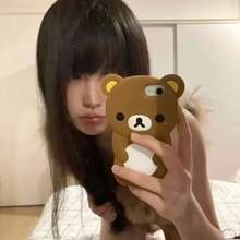3D Cartoon Kawaii Rilakkuma Bear Silicone Phone Case For Galaxy S25 Ultra S24 S23 Plus S24 Ultra Soft Cover - Brown - View 4