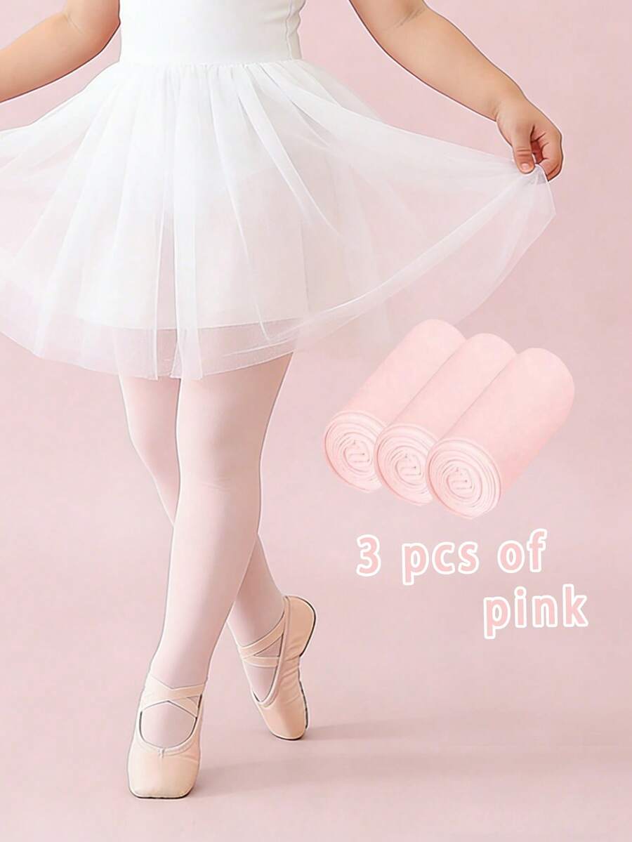 3 Pairs Baby Girls' Solid Color Velvet Leggings, Soft, Snag-Resistant, High Elasticity Tights