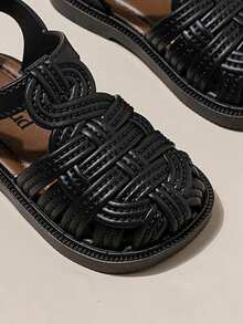Sandalias planas versátiles y casuales para niños - Negro - Ver 6