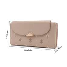 Printed Women's Long Wallet, Korean Version PU Leather Clutch Wallet, Multi-Slot Trifold Money Bag, Large Capacity Student Coin Purse Card Holder, Multi-Functional, Fashionable - Multicolor - View 4