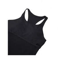 Women's Fitness Vest With High Waist, Slim Fit, And Built-In Bra, Suitable For High-Intensity Exercise, Yoga, And Pilates - 黑色 - 查看 5