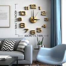 Jam Dinding Besar Desain Modern 16"/36"/47" 3D/2D DIY Jam Kuarsa Jam Tangan Modis Stiker Cermin Akrilik Dekorasi Rumah Ruang Tamu Kantor Hadiah - Beraneka warna - View 23