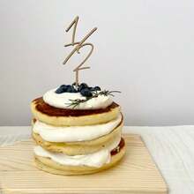 1/2 ハーフバースデー half birthday ケーキトッパー お誕生日 お祝い 細いオシャレなタイプ - 写真の通り - チェックする 3