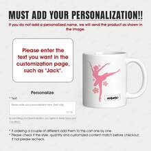 1pc Personalized Ballet Mug With Ballerina Silhouette & Cherry Blossoms - Custom Name/Text Coffee Cup, 11oz Ceramic Tea Cup For Dancers, Dance Gifts For,, Dance Teachers, Dishwasher - Màu đen, 11 oz - Xem 9
