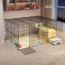 Modular Kitten Cage With Drawer Litter Box, Independent Toilet, Indoor Cat Fence - Multicolor - View 4