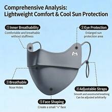 mohuan Mặt nạ chống nắng mùa hè, mặt nạ che nắng thoáng khí bằng lụa băng, mặt nạ thể thao chống nắng, mặt nạ xương cá 3D chống tia UV, phụ kiện mặt nạ chống nắng dành cho nữ. - Nhiều màu - Xem 7