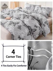 2/3 piezas Juego de ropa de cama con estampado de mariposa, Juego de ropa de cama rosa, Juego de ropa de cama suave y cómodo, Juego de ropa de cama con cierre de cremallera y lazos en las esquinas, Ligero y transpirable de seda, Adecuado para todas las estaciones, Apto para cama doble/queen/king, 1 pieza Funda nórdica y 2/1 pieza Funda de almohada, Regalo perfecto para vacaciones, Decoración de otoño, Decoración de habitación - Multicolor - Ver 6