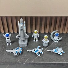 Space Rocket Spacecraft + 3 Astronauts, Launchable Rocket Center, Science Experiment Learning, Aerospace Knowledge, Astronaut Model, Boys' Toys, Children's New Year Gift, Party Favors - White - View 7
