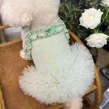 New Spring/Summer Pet Clothes, Fluffy Tutu Dress, Wedding Ceremony Outfit, Ballet Tulle Skirt For Dogs & Cats - Green - View 14