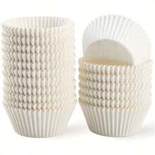 200/400pcs Standard White Cupcake Liners, Unscented Disposable Baking Cups, Suitable For Muffins And Mini Cakes - View 1