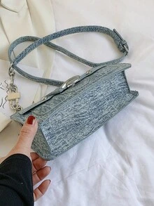 Fashionable Retro Exquisite Personalized Shoulder Bag, Simple Temperament Daily Underarm Bag, Niche Design Versatile Elegant Crossbody Bag, Suitable For Shopping, Daily Outings, Work, Dating, Commuting - Blue - View 8