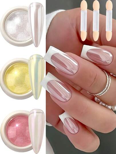 Nail Fairy Aurora Powder Fantasy Mermaid Nail Glitter Multifunction Multiple Effect Pigment Gift For Women DIY Manicure Decoration Art Accessories Nail Supplies