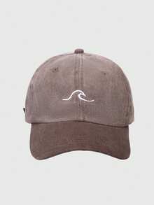 1pc New Washed Baseball Cap With Simple Wave Pattern Embroidery, Unisex, Suitable For Couples And Students, Versatile Dad Hat - Waves - View 20